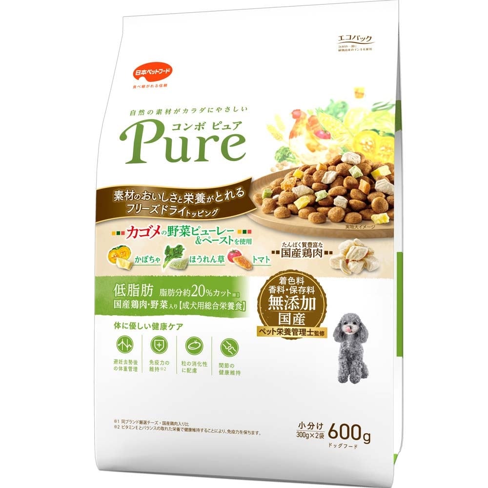 
            コンボ ピュア ドッグ 低脂肪 600g ｘ12(ケース単位) ドッグフード
          