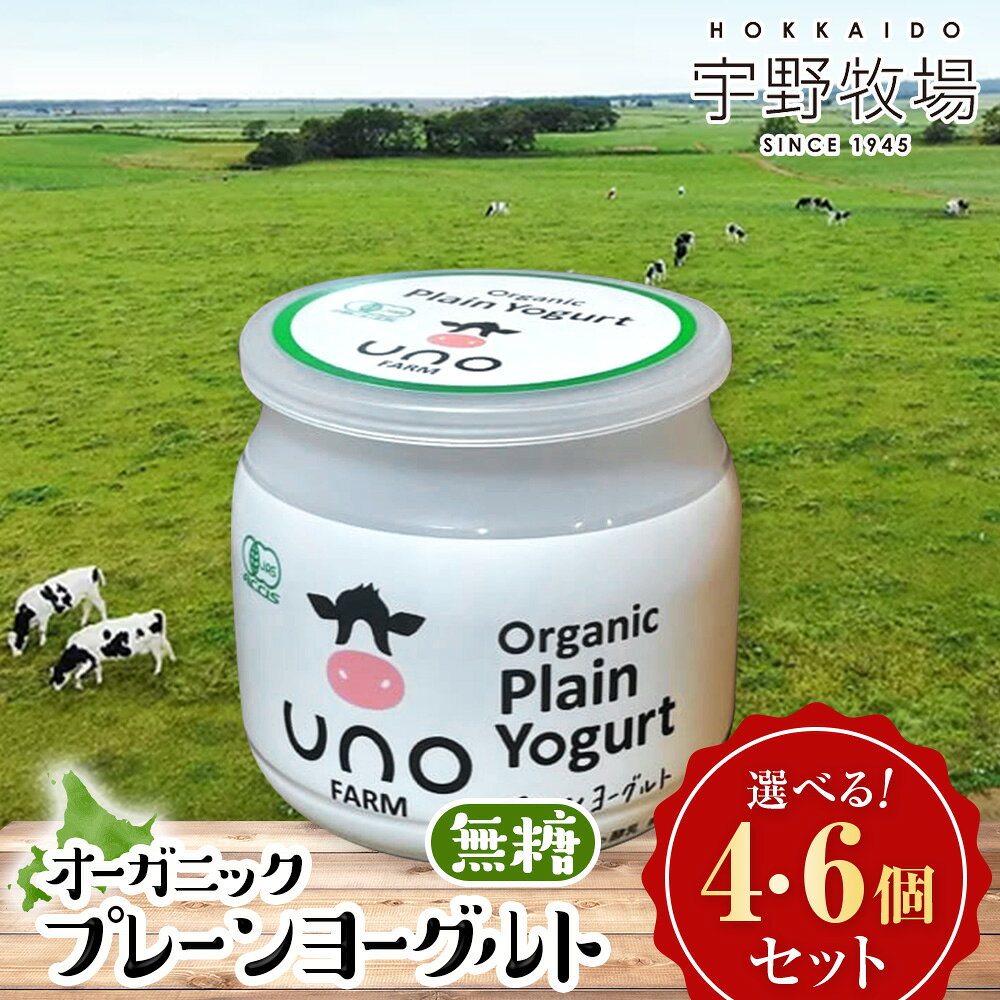 【ふるさと納税】オーガニックプレーンヨーグルト（無糖）選べる4個～6個セット ふるさと納税 北海道 宇野牧場