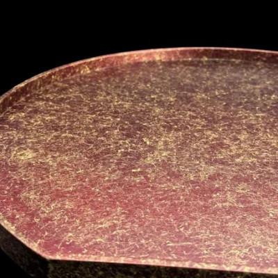 ふるさと納税 高野町 木製 半月トレイ　乱糸 (マット仕上げ) 　赤溜 |  | 03