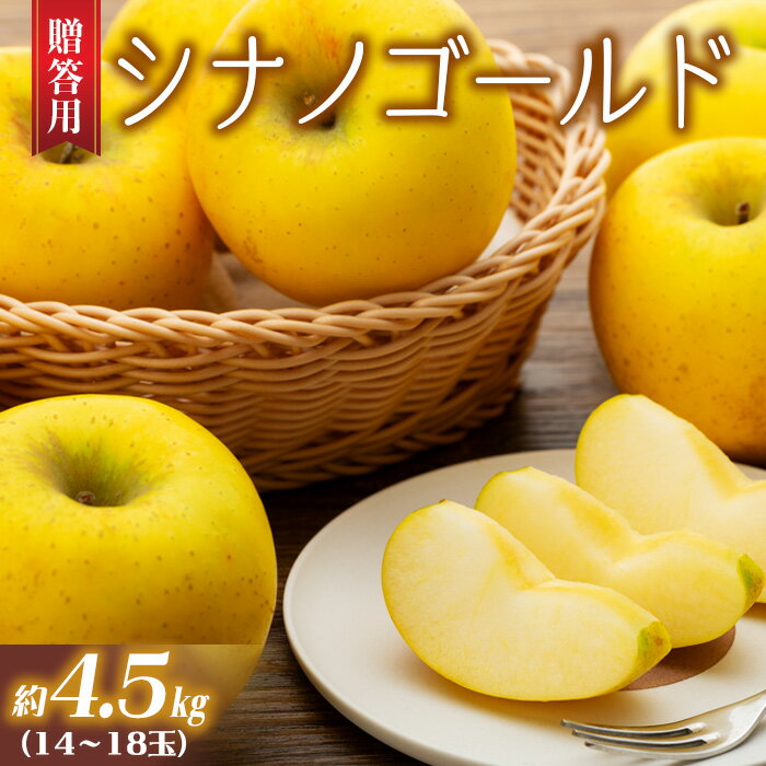 【ふるさと納税】りんご シナノゴールド 4.5kg 14～18玉 贈答用 果物 くだもの フル−ツ 林檎 リンゴ 信濃ゴールド 信州りんご 旬の果物 旬のフルーツ ギフト 贈り物 プレゼント 長野 長野県 箕輪町　お届け：2026年11月上旬～12月上旬