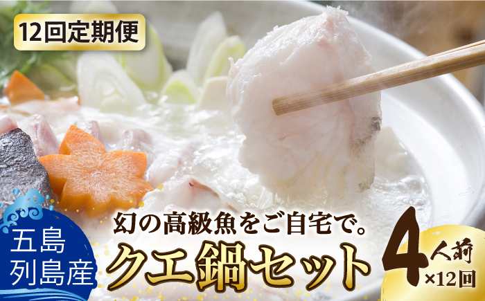 
                  【全12回定期便】【五島列島産 幻の高級魚！】 クエ 鍋セット 4人前【豊建設株式会社】 [RAE014]
                