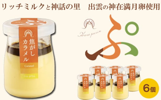 
            ハレぷりん（焦がしカラメル6個）【ギフト 焦しカラメル カラメル 濃厚 プリン 生乳 リッチミルクスイーツ お取り寄せ スイーツ おやつ デザート リッチ 贅沢 ご褒美 とろとろ 手作り 出雲神在満月卵 島根県 安来市】
          