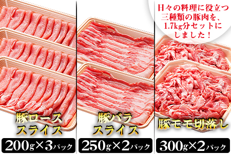 ＜和富豚 じゃがじゃがセット 1.7kg＞【 豚肉 豚 肉 スライス 一貫生産 農場 国産豚 国産 宮崎県産 豚 豚ローススライス 豚肉ローススライス 豚肉ロース 豚ロース 豚肉スライス 豚肉バラ 豚
