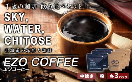 千歳の珈琲 飲み比べセット 合計600ｇ レギュラーコーヒー ブレンドコーヒー 深煎り シティロースト 珈琲 コーヒー インスタントコーヒー 北海道 千歳 北海道ふるさと納税 千歳市 ふるさと納税 北海道千歳市