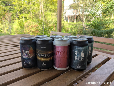 うちゅうブルーイング クラフトビール8本と名水百選で知られる白州の手作りソーセージ3種セット クラフトビール ソーセージ ウインナー ベーコン 詰め合わせ セット 8本 350ml 宇宙ビール うちゅ