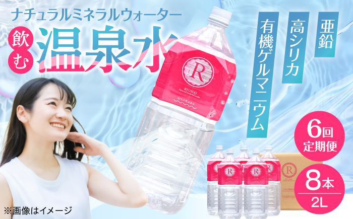 【全6回定期便】天然温泉水RYUSEKI 2L×8本－ペットボトル 日田市 / 株式会社竜石 [ARCD001]