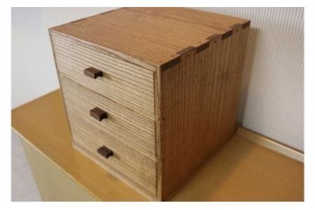 卓上収納 引き出し 三段 熟練桐たんす職人手作り（オイル塗装）