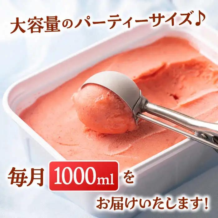 【全6回定期便】福岡産 濃厚 あまおう ジェラート 1000ml 桂川町/南国フルーツ株式会社 [ADBW052] あまおう ジェラート あまおういちごアイス