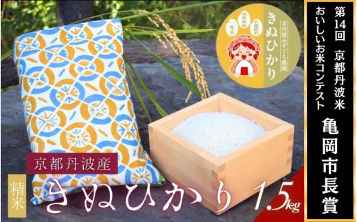 【令和7年産】京都府産きぬひかり 1.5kg《扇柄》贈答用 発送直前精米 精米 白米 コメ ごはん ライス ご飯 ギフト 贈り物