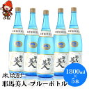 【ふるさと納税】米焼酎 耶馬美人 ブルーボトル 25度 1,800ml×5本 大分県中津市の地酒 焼酎 酒 アルコール 大分県産 九州産 中津市 国産 送料無料／熨斗対応可 お歳暮 お中元 など