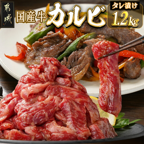 国産牛カルビ タレ漬け1.2kg_14-8401