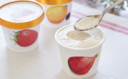 杜のアイスクリーム「いづかし」　びわの種・いちじく・いちご