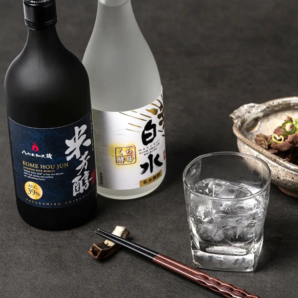 八代不知火蔵 白水 蔵酵母 純米焼酎 米芳醇 焼酎 720ml 各3本 (計6本) 瓶 アルコール お酒 晩酌 むぎ焼酎 米焼酎 はくすい 酒 本格焼酎 乙類 単式蒸留焼酎 25度 39度 蒸留酒 独
