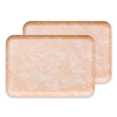 ふるさと納税 海南市 和歌山県海南市 友禅和紙トレー L 39cm 桜 流水紋 2枚セット 食洗機対応 おしゃれなトレー