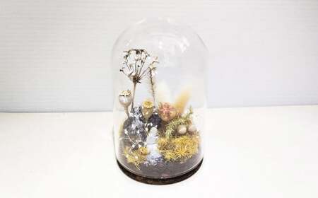【さとリウムR】プリザーブド加工のテラリウム 冬 1セット｜ テラリウム ガラスドーム 苔 こけ コケ 植物 鑑賞用 インテリア 水やり不要