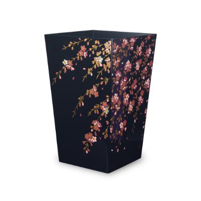 ふるさと納税 海南市 和歌山県海南市 蒔絵調 ダストボックス M角 6.7L 桜ブラック 和室に日本の美を添えるくず入れ