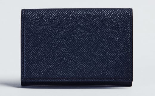 名刺入れ(扇襠) ネイビー【1360-ECF】｜革製品 レザー 国産 [1070]