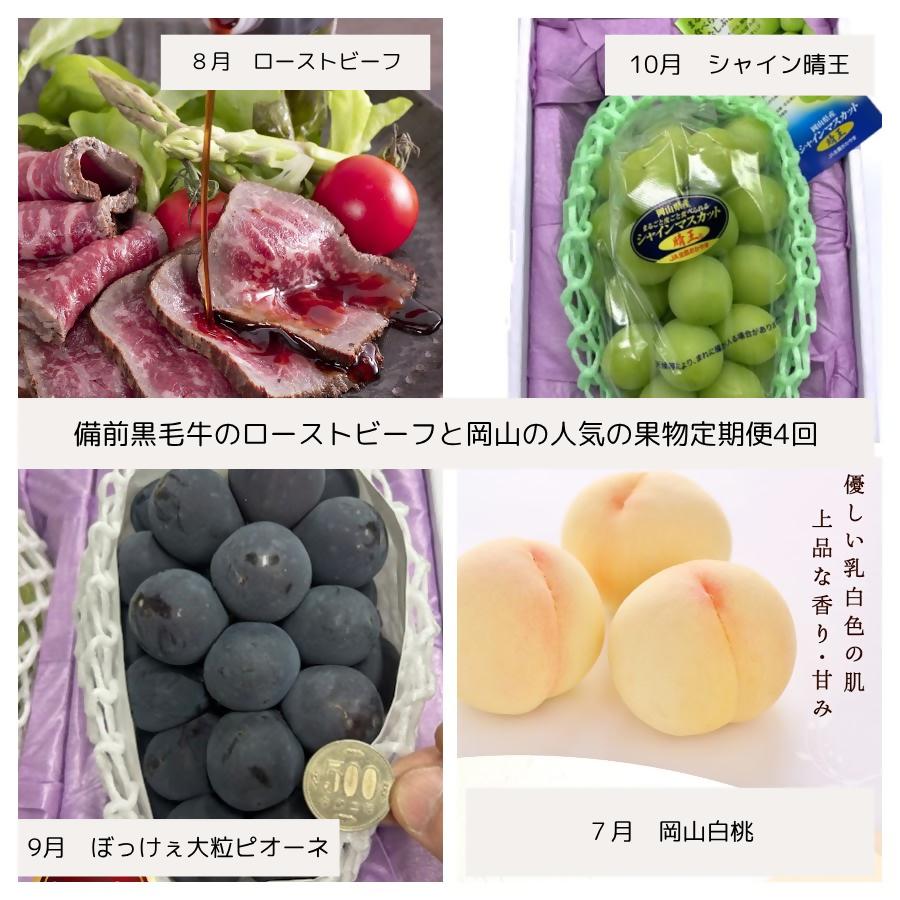 
            xx-107【令和8年発送・先行予約】岡山の美味しい果物と備前黒毛牛の全４回定期便A
          