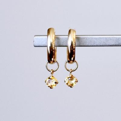 ふるさと納税 昭和町 K18(18金) 2WAY 地金 シトリン フープピアス(直径10mm) 保証書付 SMK-5249 |  | 01