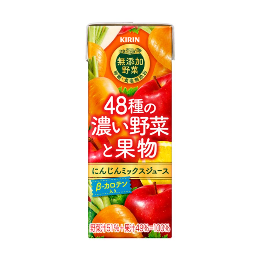 ＜キリン無添加野菜＞48種の濃い野菜と果物 200ml×24本