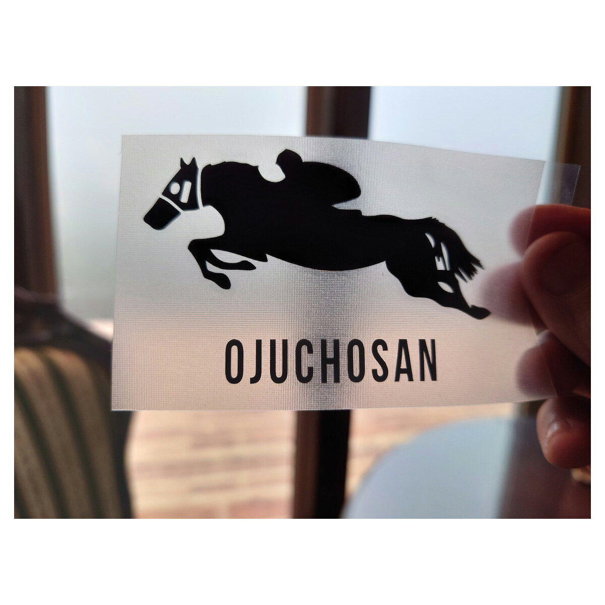 【ふるさと納税】【オジュウチョウサン】カッティングステッカー（黒）4枚入り【 ふるさと納税 人気 おすすめ ランキング 馬 競馬 競走馬 オジュウチョウサン 北海道 平取町 送料無料】 BRTV022