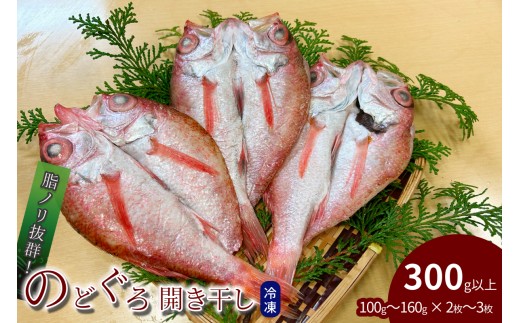 のどぐろ開き干し 300g以上（100g～160g×2枚～3枚） のどぐろ アカムツ 干物 個包装 贈答 ギフト 冷凍 【033_1785】