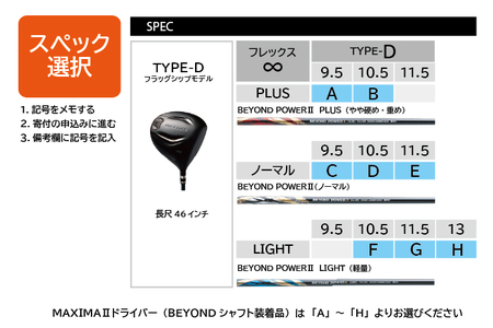 リョーマドライバー 「MAXIMA Ⅱ TYPE-D」 BEYOND POWERⅡシャフト リョーマゴルフ ゴルフクラブ