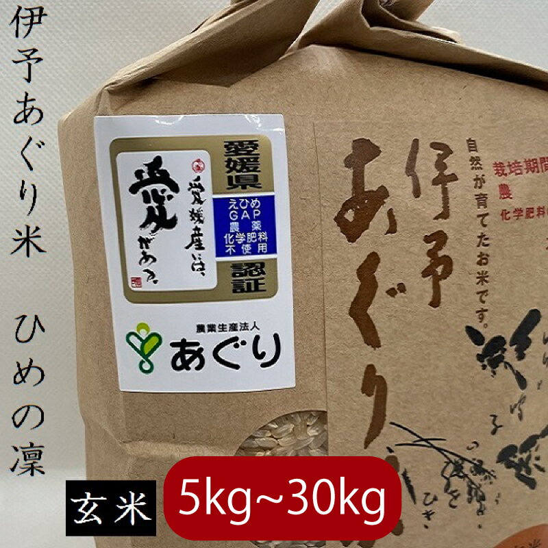 【ふるさと納税】 【キロ数が選べる】米 玄米 5～30kg 伊予 あぐり米 ひめの凜 令和7年産 米 農薬・化学肥料不使用 米 玄米 令和7年産 お米 こめ 農薬・化学肥料不使用 おこめ おにぎり お米 有限会社あぐり 愛媛県 松前町