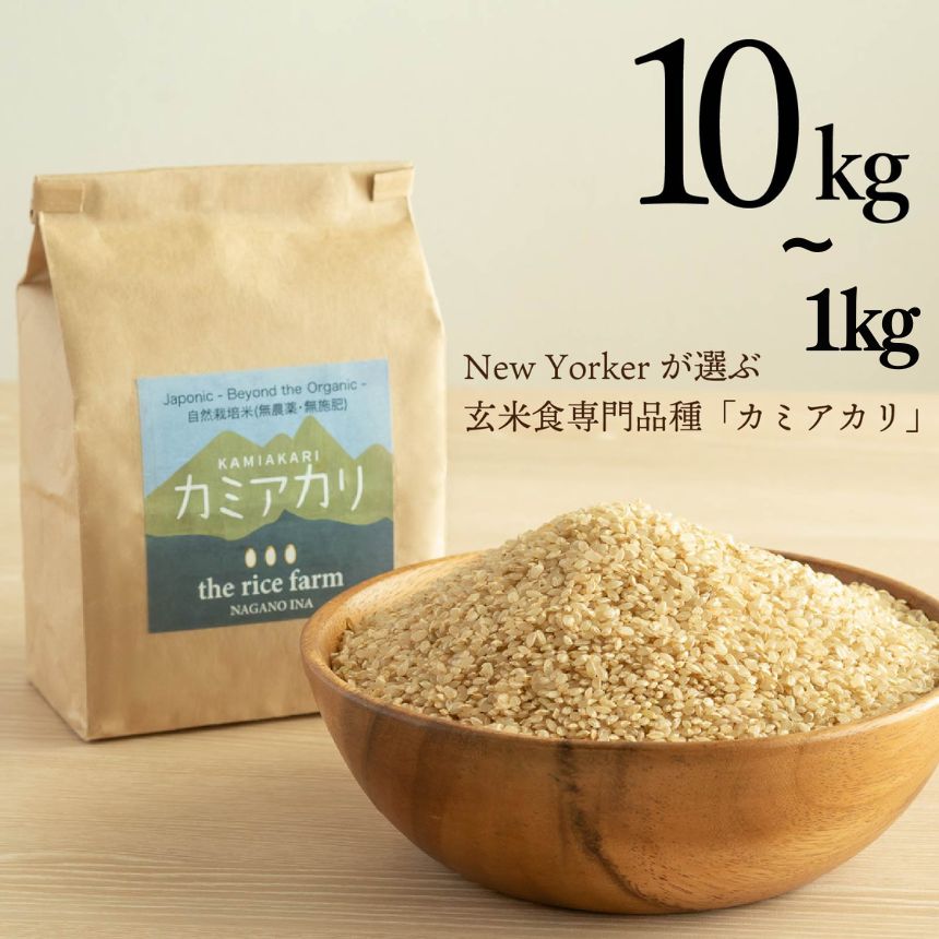 【ふるさと納税】 米 玄米 令和6年産 【幻の玄米】選べる 自然栽培 カミアカリ 1kg 5kg 10kg｜米 玄米 お米 自然 栽培 玄米食 南アルプス 雪解け 肥料 希少 伊那 長野 信州