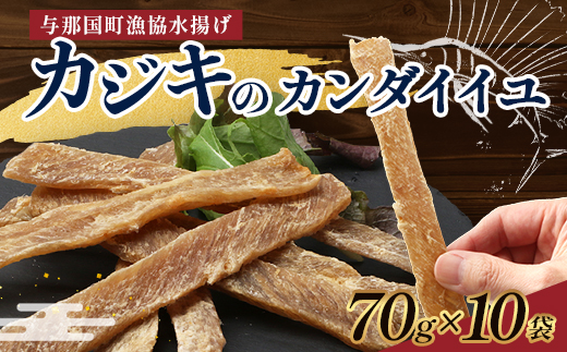 与那国島産 カジキのカンダイイユ塩味（70g）×10個 G017 │沖縄県 与那国町 与那国島 カジキ 魚 干物 乾物 カンダイイユ おつまみ 酒のお供 旅のお供 おやつ 珍味