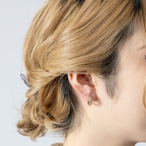 ピアス ダイヤモンド 1ct パヴェ 中折れピアス フープピアス EJ-100