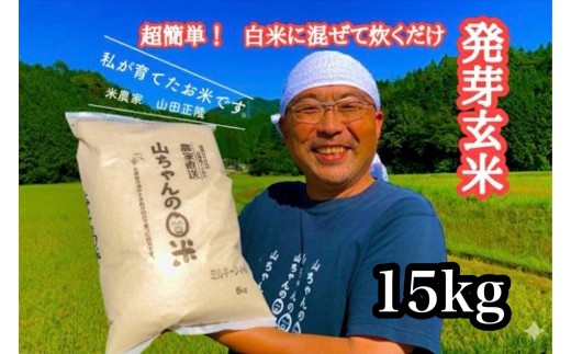 【10月1日発送開始】農家直送『山ちゃんの発芽玄米』15kg (539)
