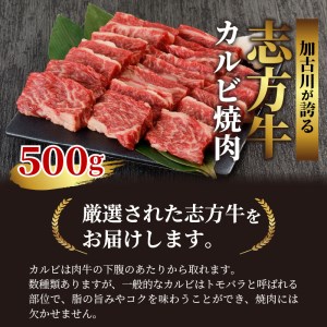 志方牛カルビ焼肉(500g)〈牛肉 牛 和牛 国産 焼肉 おすすめ カルビ 赤身 美味しい バーベキュー 志方牛 プレゼント ギフト 送料無料 お取り寄せ〉