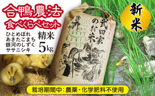 
《令和６年産》新米 武田家のお米 精米4種食べ比べセット ５kg×４袋＜合鴨農法＞【米農家 仁左ェ門】 / 米 白米 ５キロ ４袋 アイガモ
