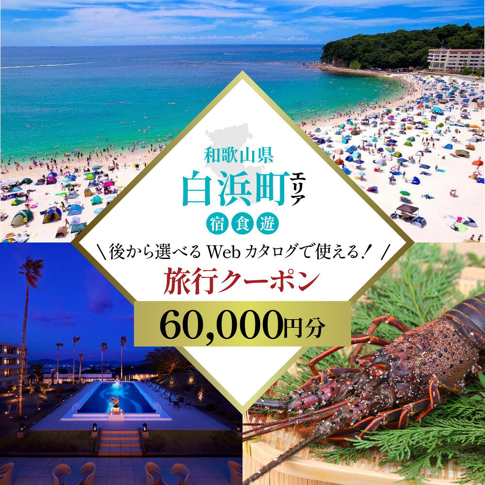 【ふるさと納税】【選択可能】［和歌山 ツアー］ 白浜 後から選べる旅行Webカタログで使える！旅行クーポン（60,000～900,000円分）絶青に癒やされ、白に満たされる旅。旅行券 宿泊券 飲食券 体験サービス券 | クーポン 商品券 人気 おすすめ 送料無料