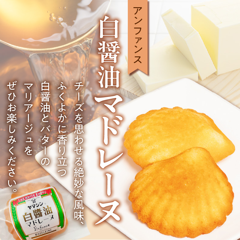 碧南銘産セット 伝統の木桶仕込みヤマシン白醤油と絶品白醤油マドレーヌの詰め合わせ 手土産 調味料 洋菓子 スイーツ 白醤油 碧南 セット コラボ H010-014