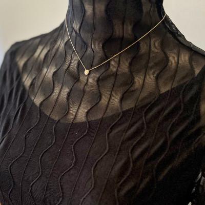 ふるさと納税 大津市 【10金 ラボダイヤネックレス 0.093ct】40cm メレデザインネック 優しい透明感 K10 |  | 01