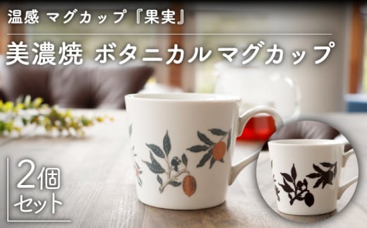【温度で変化する】【美濃焼】 温感 マグカップ （2個） ボタニカル 『果実』【丸モ高木陶器】 ≪多治見市≫ 食器 コーヒーカップ [TBA105]