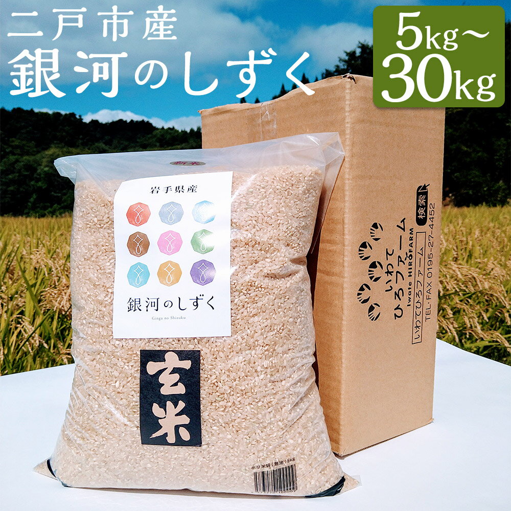 【ふるさと納税】二戸市産 銀河のしずく 玄米 5kg/10kg/30kg 選べる内容量 令和7年産 お米 岩手県産 東北産 送料無料【2025年10月中旬より順次発送予定】