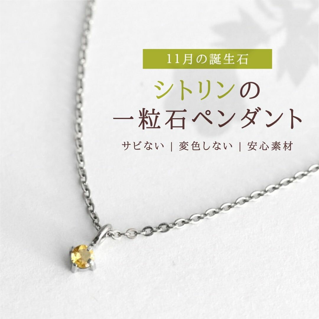 【ふるさと納税】純チタン シトリン 一粒石 ペンダント 誕生石 ネックレス 変色しにくい ギフト 新潟県 弥彦村