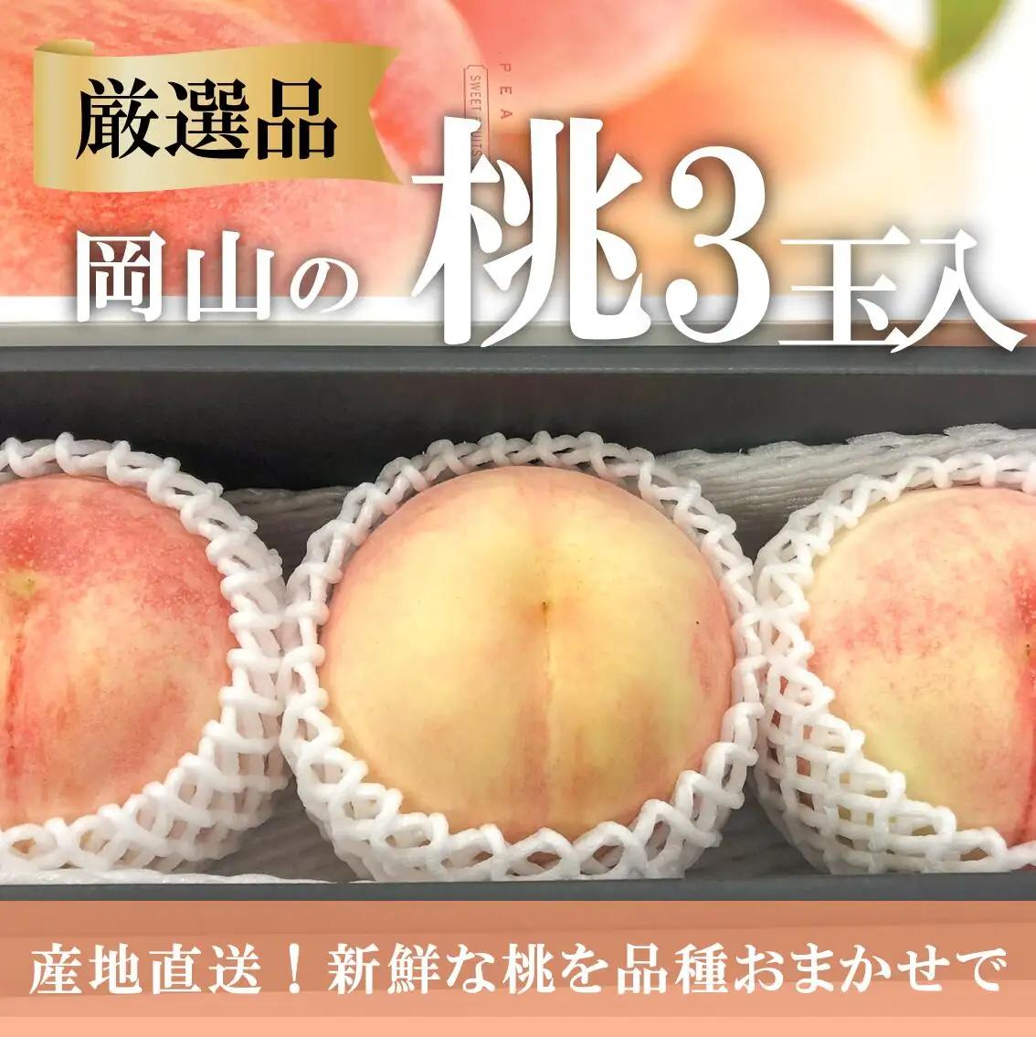 【厳選品】旬の桃(品種おまかせ) 大玉3玉 (岡山県産)  【KF-A016-03】