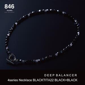 【846YAJIRO】〔スポーツネックレス〕４シリーズ ネックレス BLACKTITA22 【BLACK×BLACK】（Lサイズ50センチ)