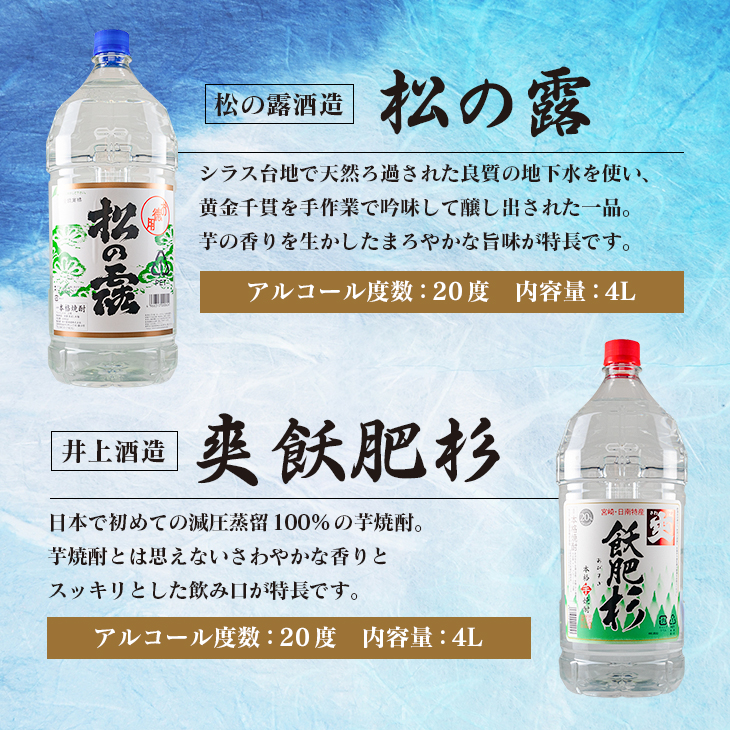 FI3-22_≪本格芋焼酎≫飲み比べセット(4L×4本) 　酒　アルコール　飲料　国産_イメージ2