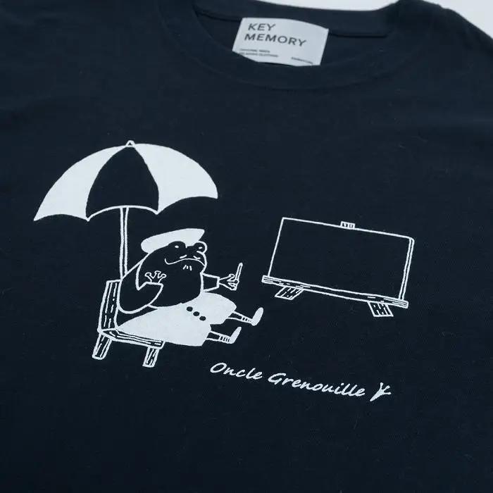 《0》【KEYMEMORY鎌倉】GrenouilleイラストTシャツ NAVY