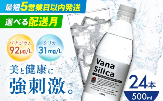 【10月発送】VanaSilica（バナシリカ） 富士山のバナジウム＆シリカ 強炭酸水 500ml 24本 炭酸 強炭酸 炭酸水 大容量 ハイボール 割り材 割材 ペットボトル お水 飲料 飲料水 ドリンク 飲み物 備蓄 災害 大阪府高槻市/クリックル株式会社 [AOEH009] 天然水 バナジウム シリカ 強炭酸水 大容量 ペットボトル 割材 健康 水分補給