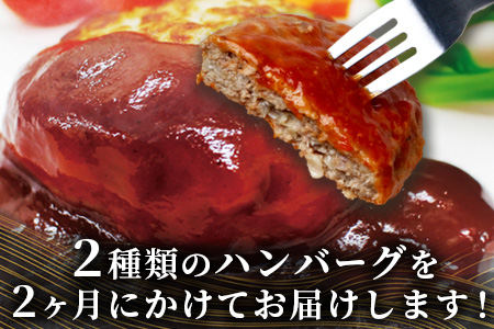 【定期便2回】 人気 ハンバーグ 食べ比べ 定期便 A《 自家製豆腐のハンバーグ 15個／ 4種ソースのレンチンバーグ 8個》 バラエティ 定期便 豆腐 肉 温めるだけ 熊本県産 092-0024 豆
