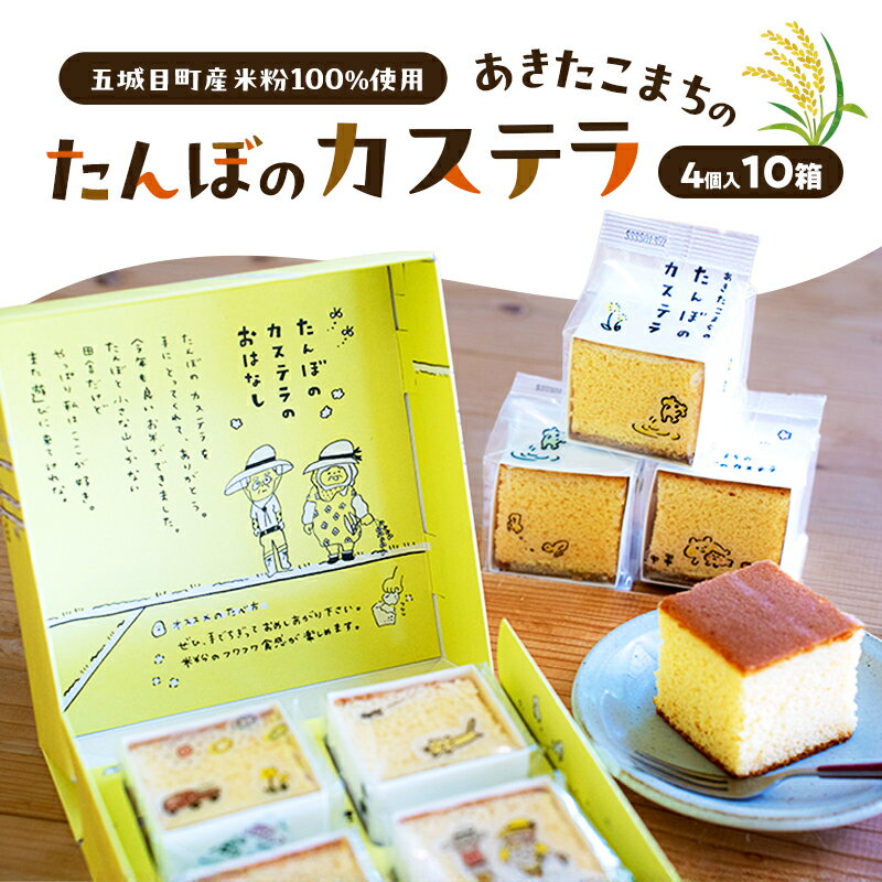 【ふるさと納税】あきたこまちのたんぼのカステラ (4個入10箱) カステラ かすてら 秋田県 あきたこまち 田んぼ お菓子 スイーツ