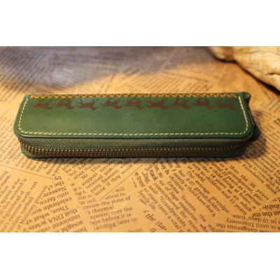 ふるさと納税 栗東市 馬九(うまく)いくラウンドファスナーペンケース(グリーン) |  | 01