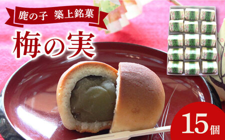 【老舗の菓子屋 鹿の子】築上銘菓「 梅の実 」15個【有限会社　御菓子司　鹿の子】 [ABAC004] 