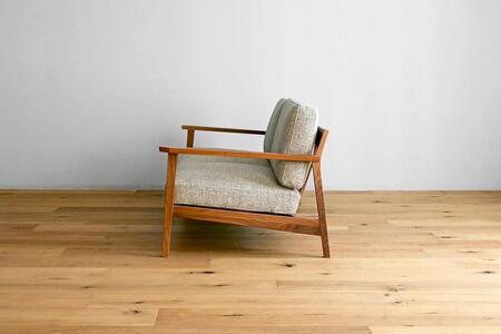 【開梱設置】高野木工 CEBU セブ ソファ 1人掛け ウォルナット 生地：CHART7　ブラック【10年保証】